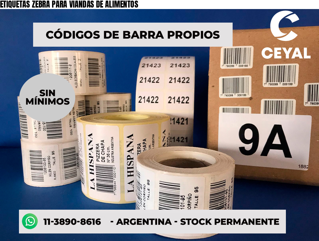 ETIQUETAS ZEBRA PARA VIANDAS DE ALIMENTOS