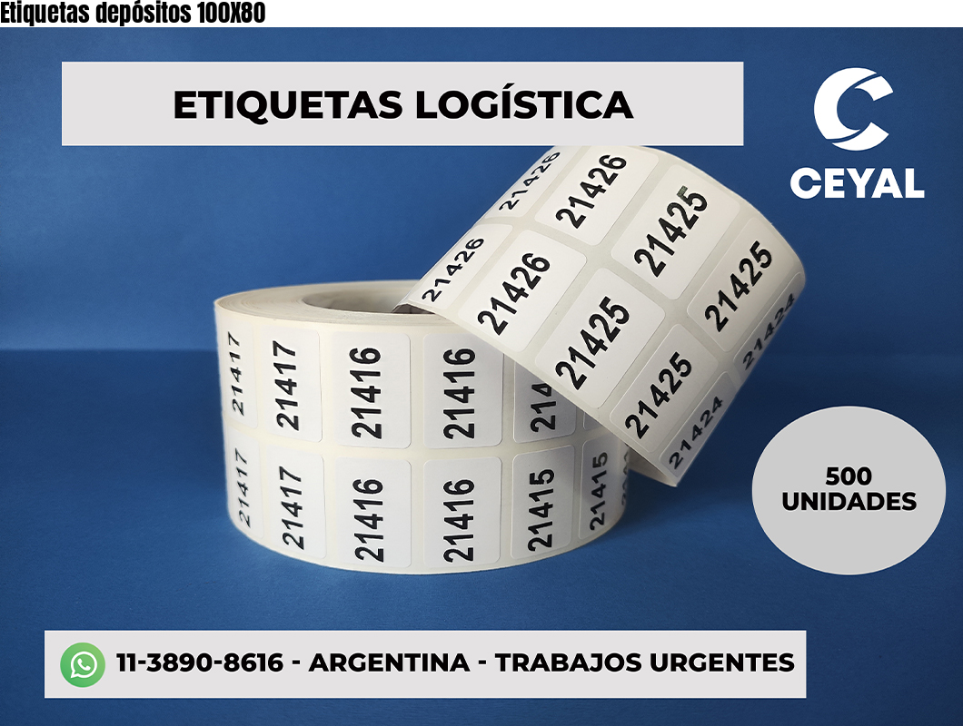 Etiquetas depósitos 100X80