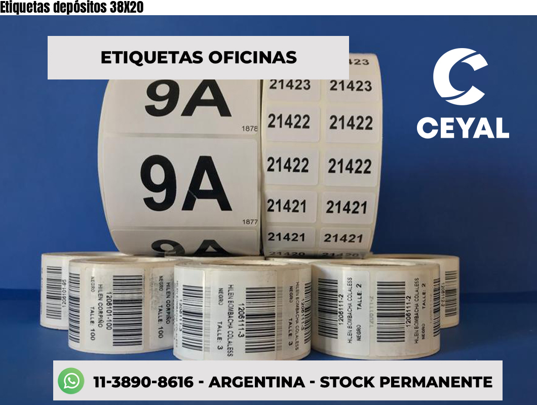 Etiquetas depósitos 38X20
