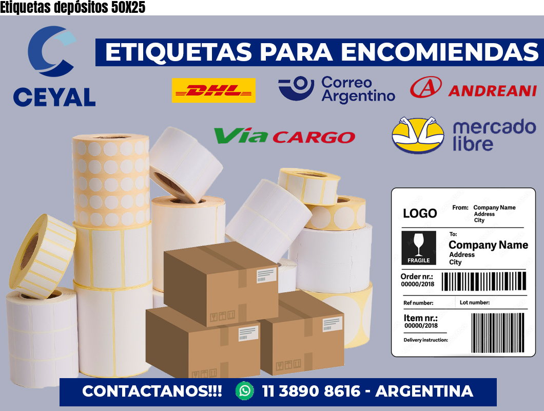 Etiquetas depósitos 50X25