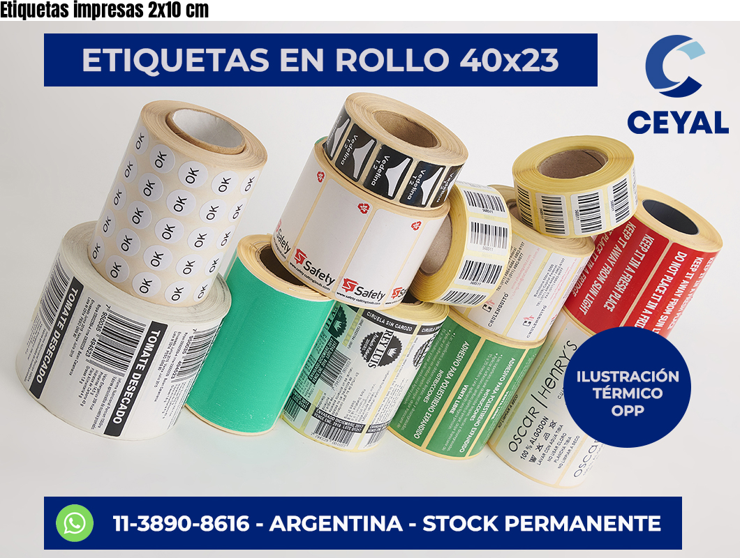 Etiquetas impresas 2×10 cm