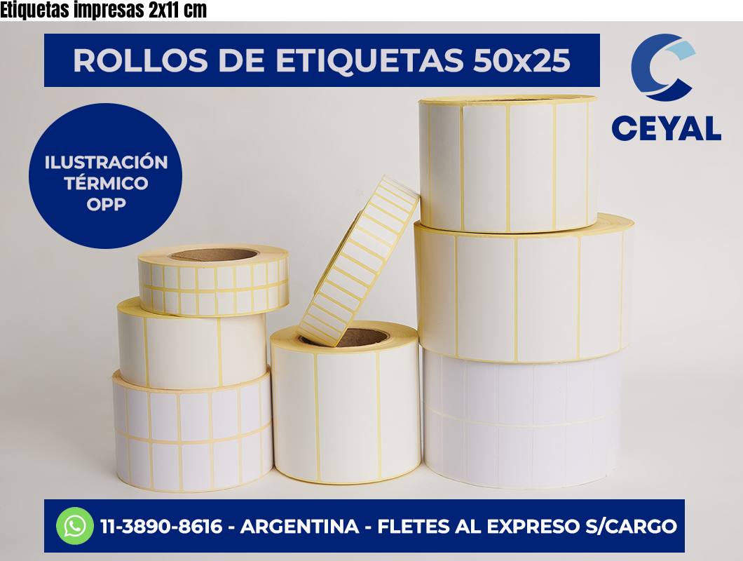 Etiquetas impresas 2×11 cm