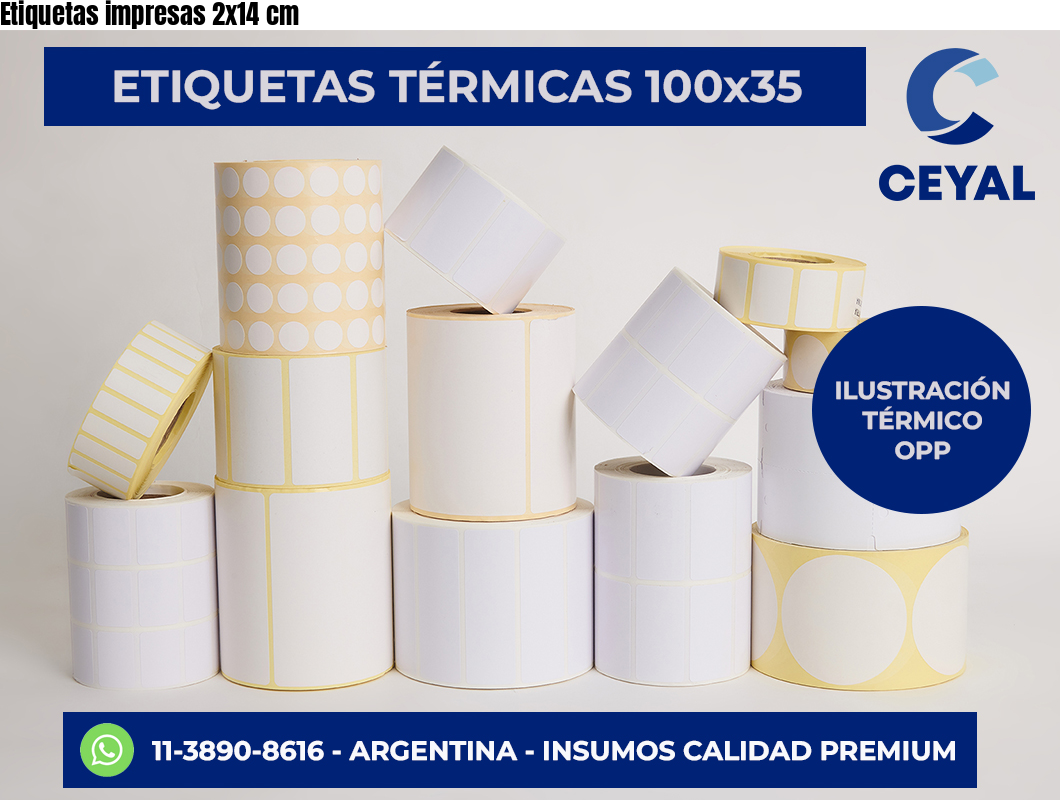 Etiquetas impresas 2×14 cm