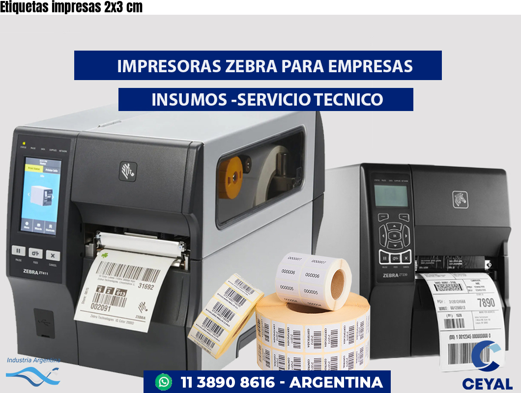 Etiquetas impresas 2x3 cm