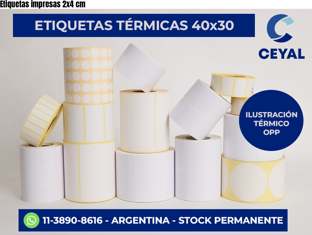 Etiquetas impresas 2×4 cm
