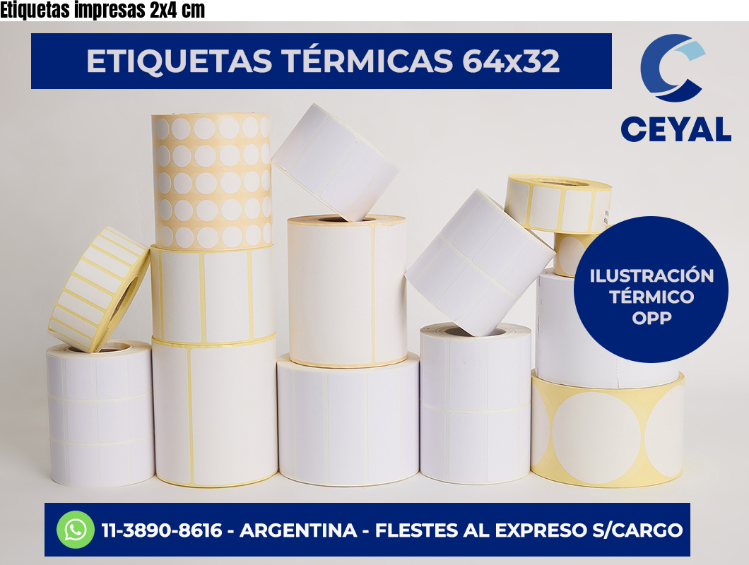 Etiquetas impresas 2×4 cm