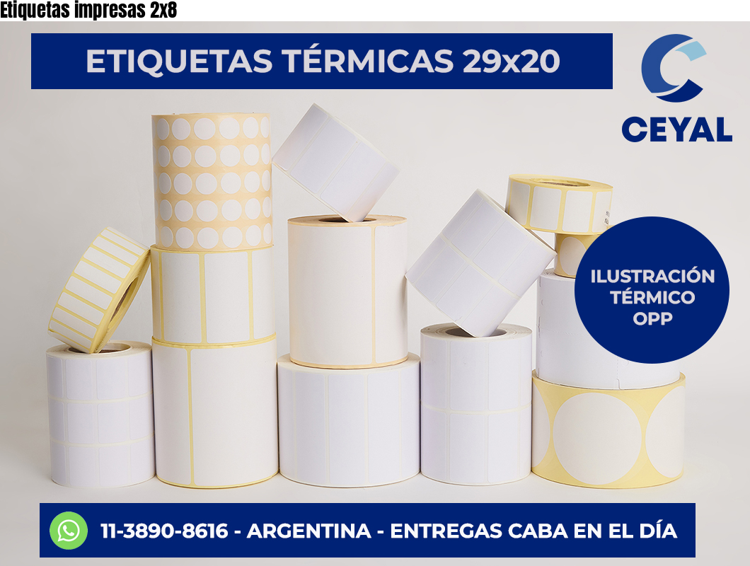 Etiquetas impresas 2×8