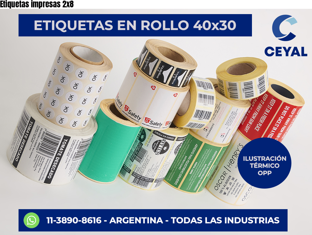Etiquetas impresas 2×8