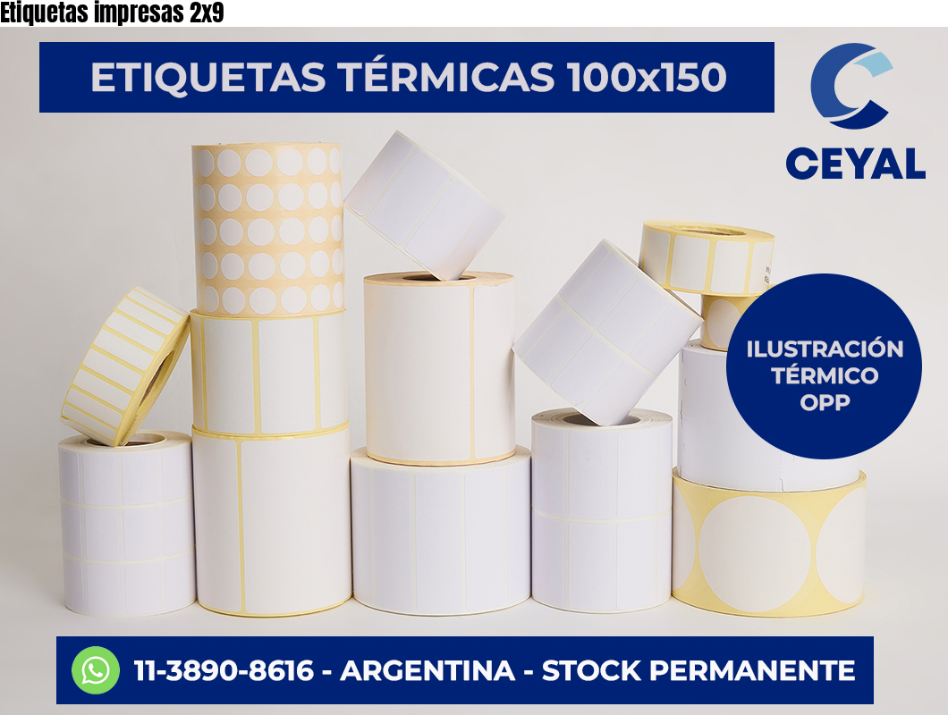 Etiquetas impresas 2×9