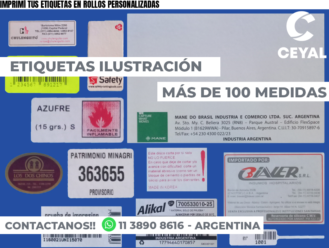 IMPRIMÍ TUS ETIQUETAS EN ROLLOS PERSONALIZADAS
