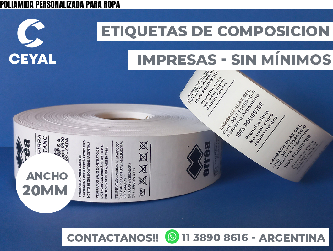 POLIAMIDA PERSONALIZADA PARA ROPA