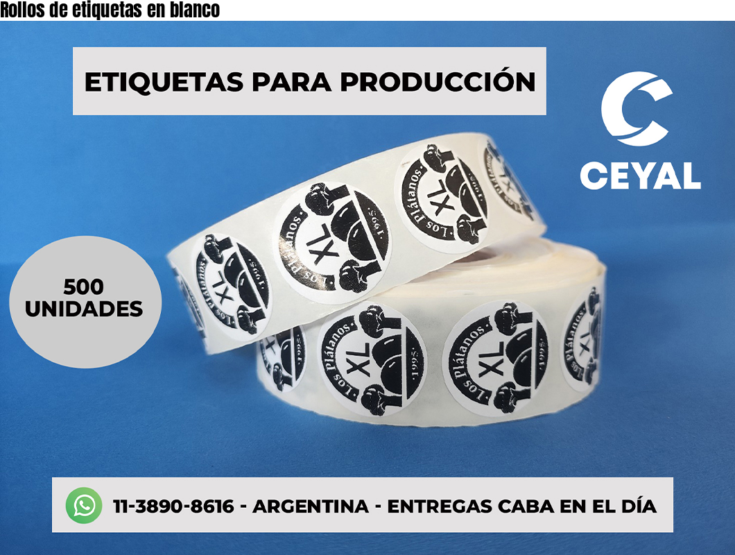 Rollos de etiquetas en blanco