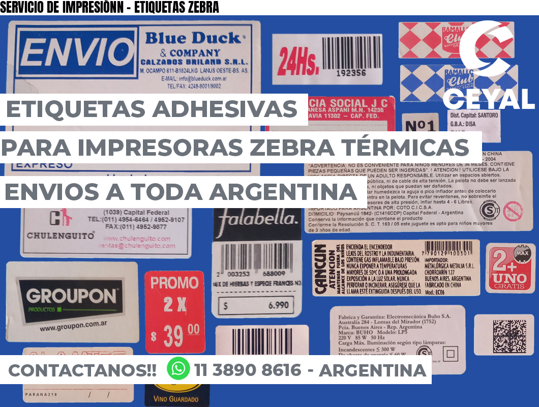 SERVICIO DE IMPRESIÓNN – ETIQUETAS ZEBRA