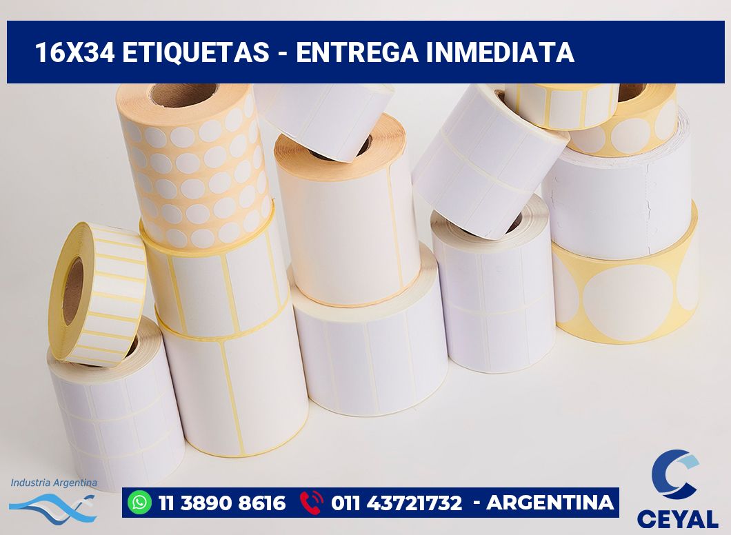 16x34 Etiquetas
