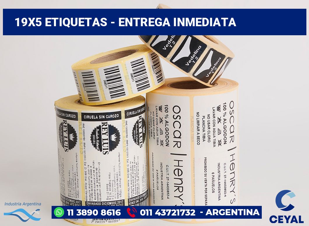 19x5 Etiquetas