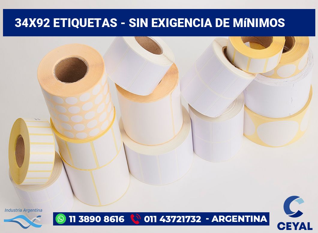34×92 Etiquetas