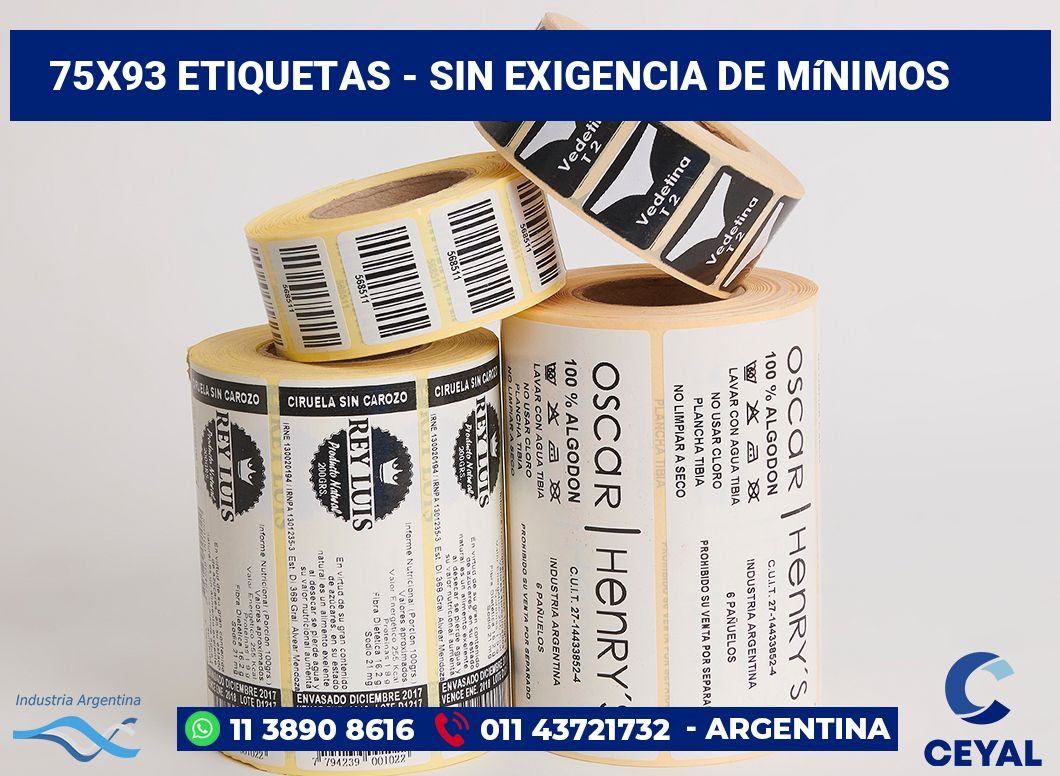 75×93 Etiquetas