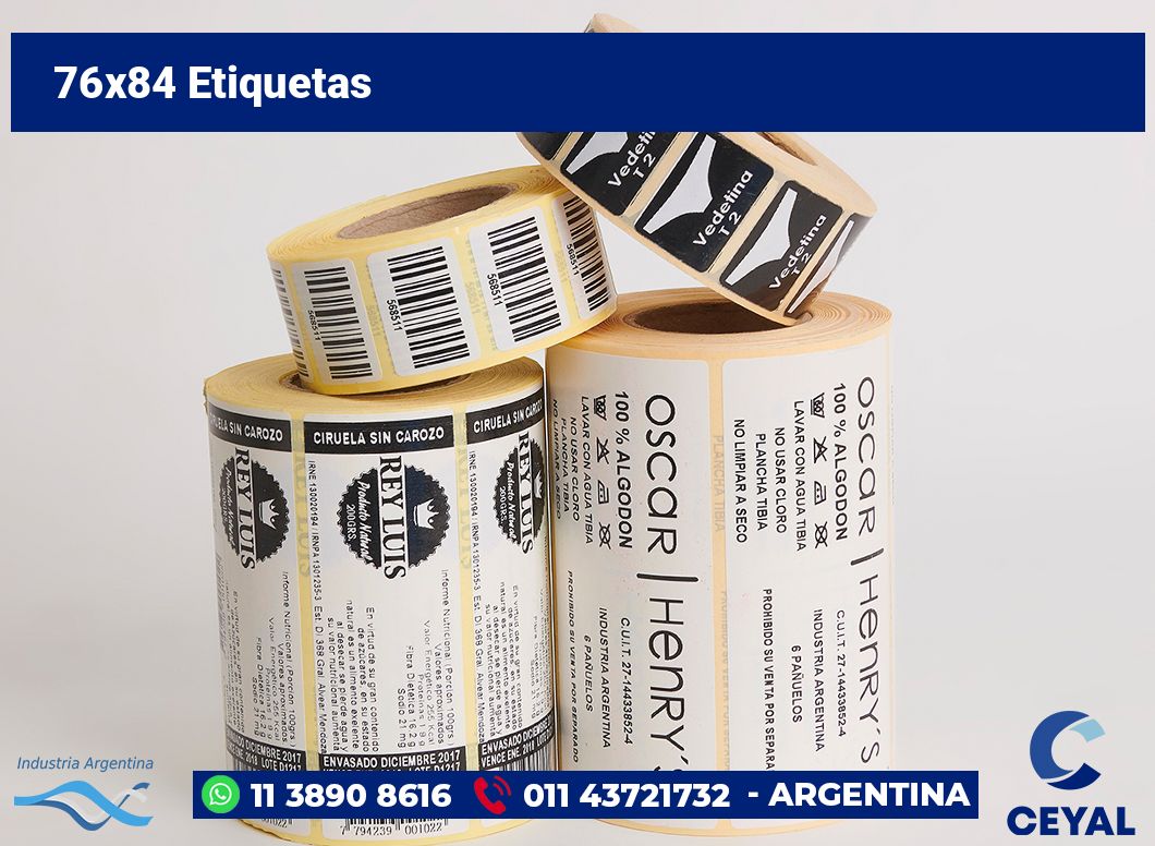 76×84 Etiquetas
