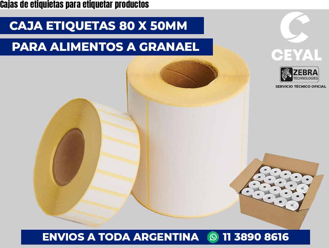 Cajas de etiquietas para etiquetar productos