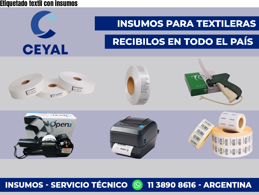 Etiquetado textil con insumos
