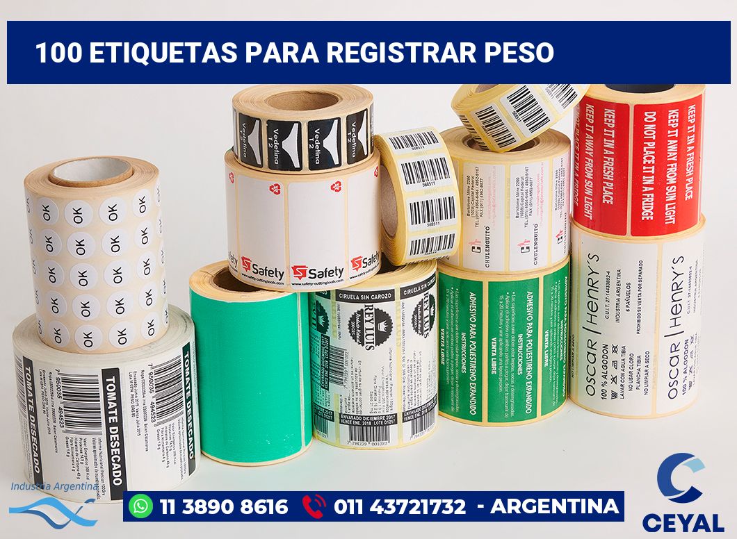 100 Etiquetas para registrar peso