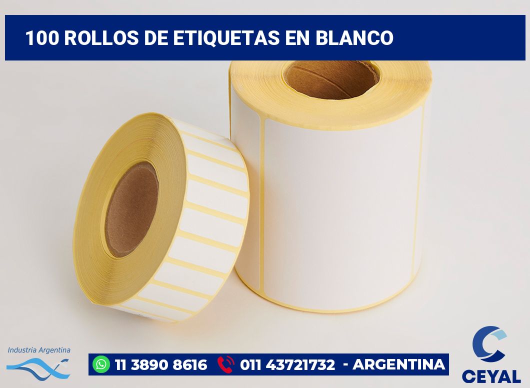 100 Rollos de etiquetas en blanco