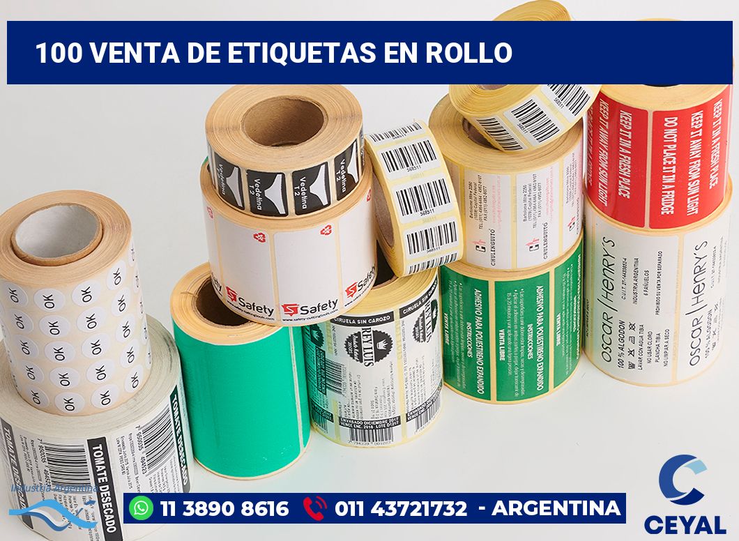 100 Venta de etiquetas en rollo