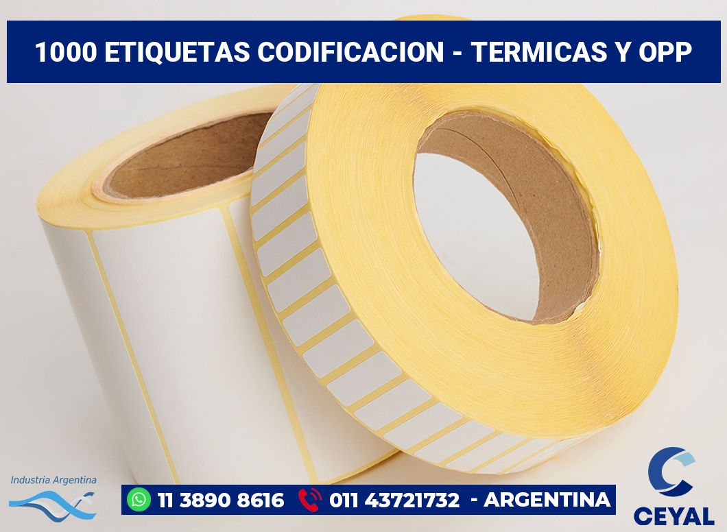 1000 Etiquetas codificacion - termicas y opp