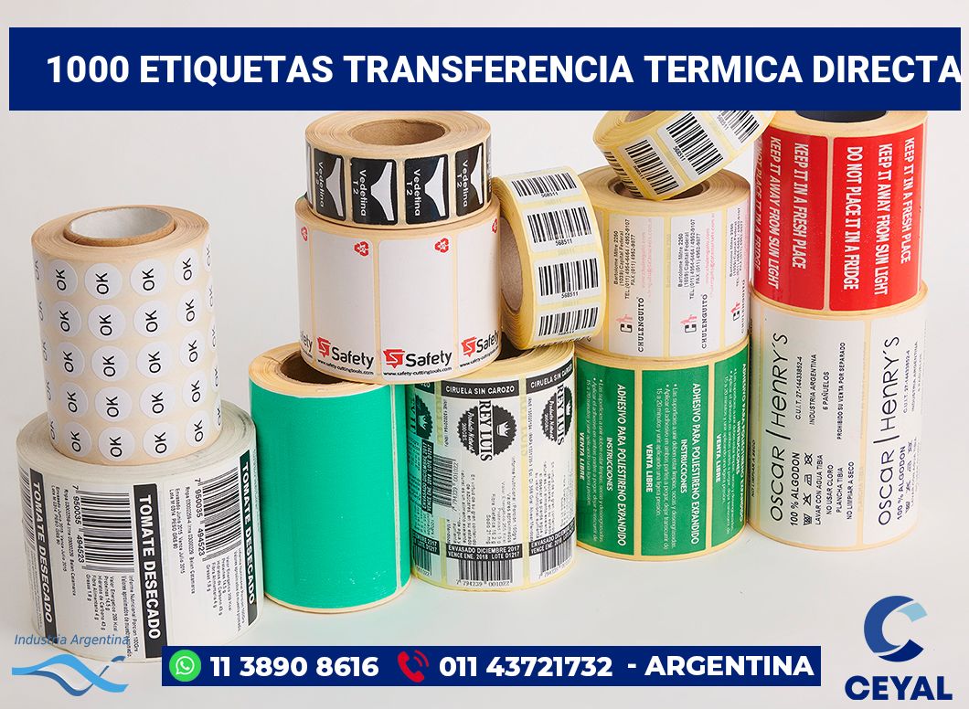 1000 Etiquetas transferencia termica directa