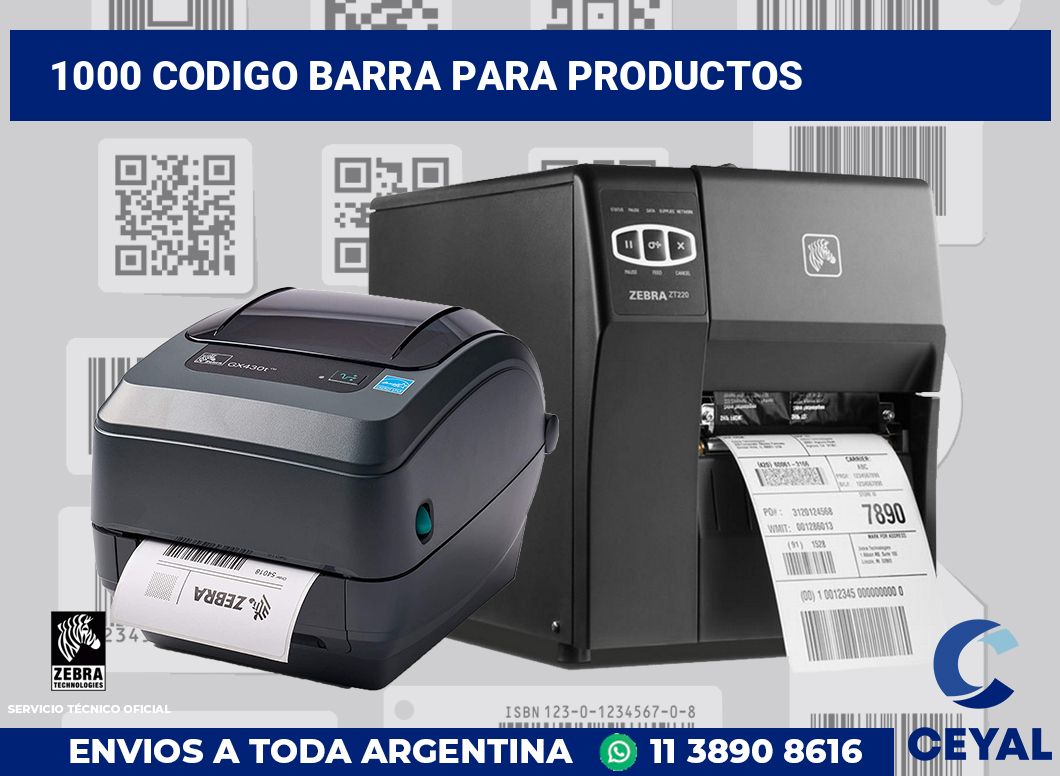 1000 codigo barra para productos