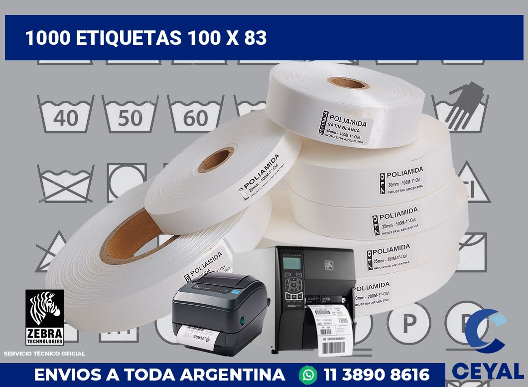 1000 etiquetas 100 x 83