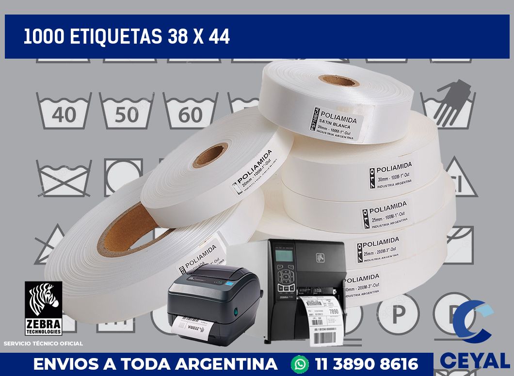 1000 etiquetas 38 x 44