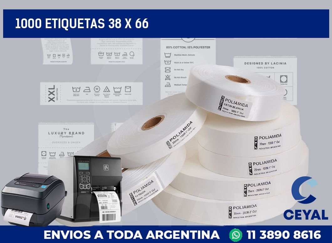1000 etiquetas 38 x 66