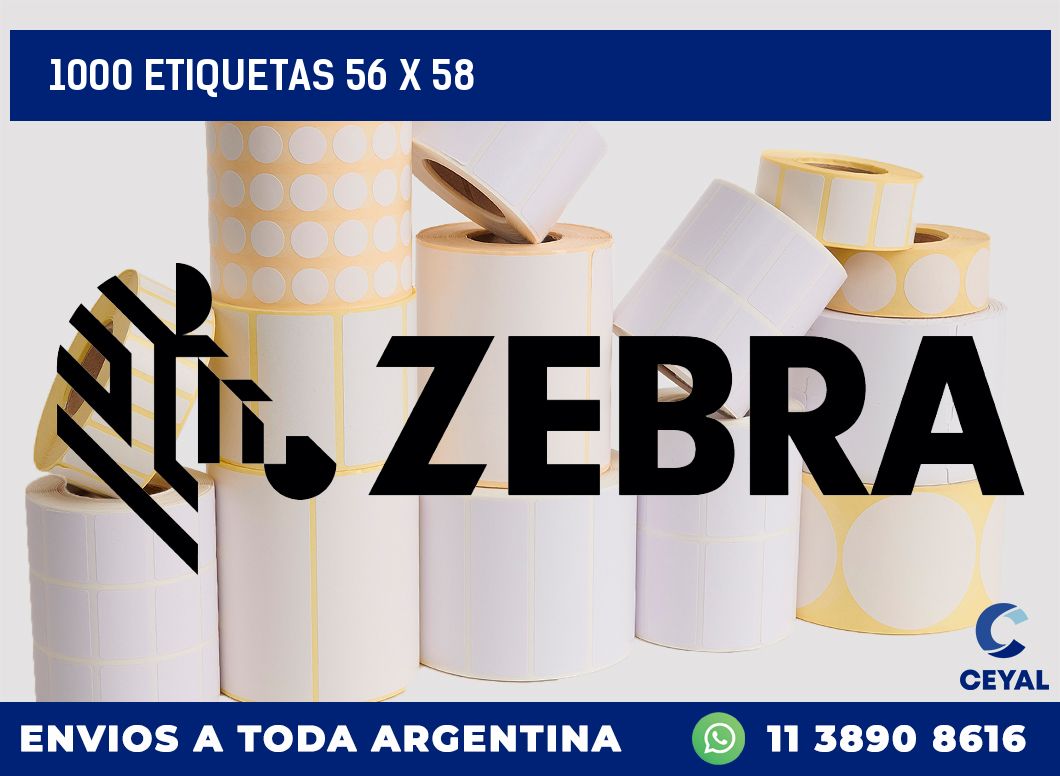 1000 etiquetas 56 x 58