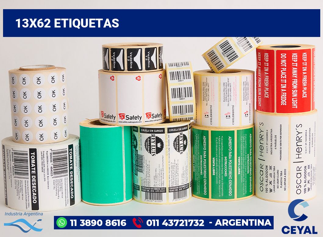 13x62 Etiquetas
