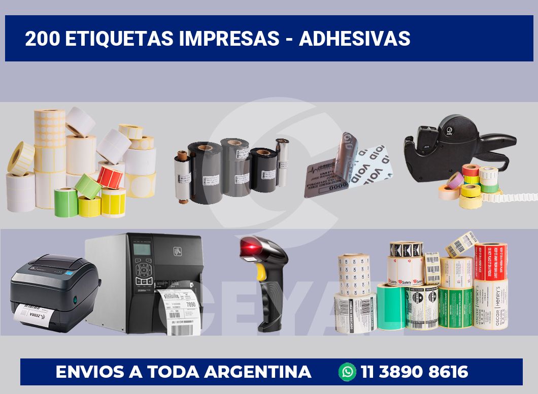 200 Etiquetas impresas – adhesivas