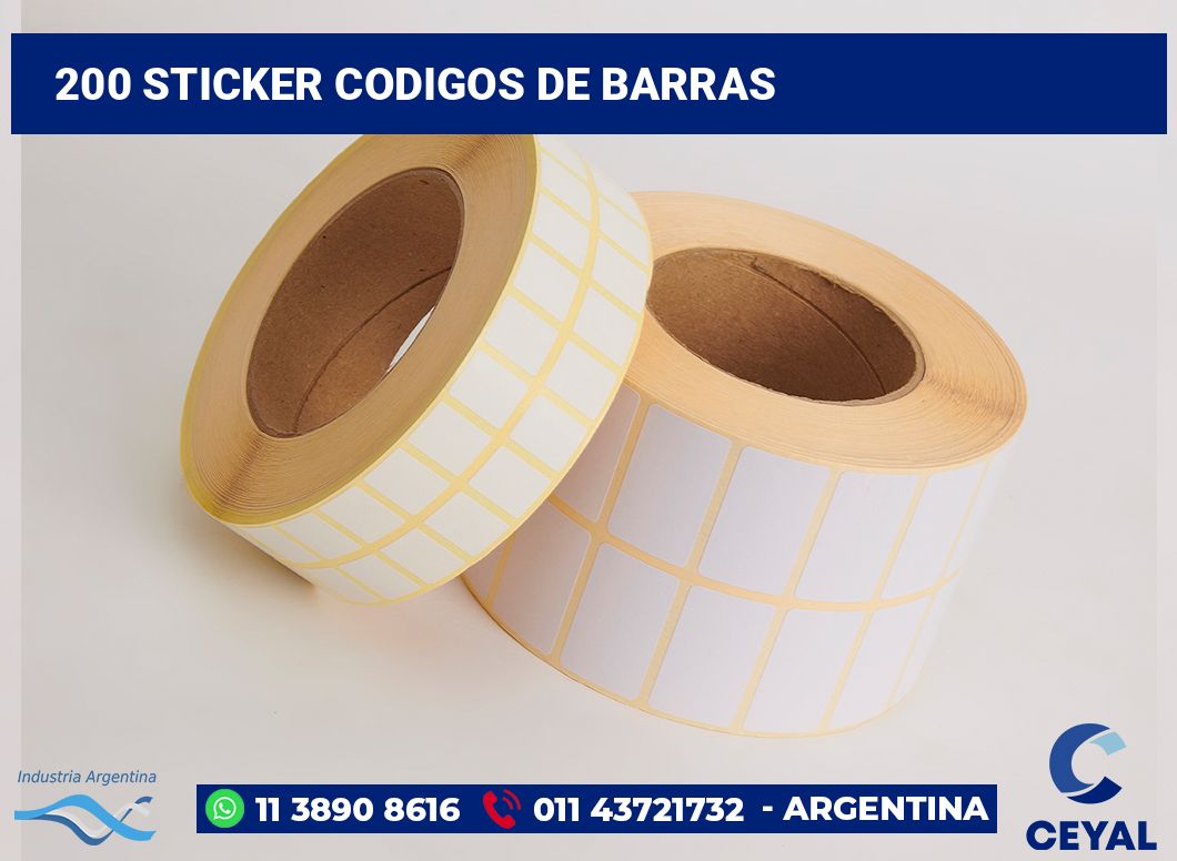 200 Sticker codigos de barras