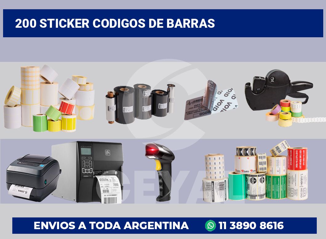 200 Sticker codigos de barras