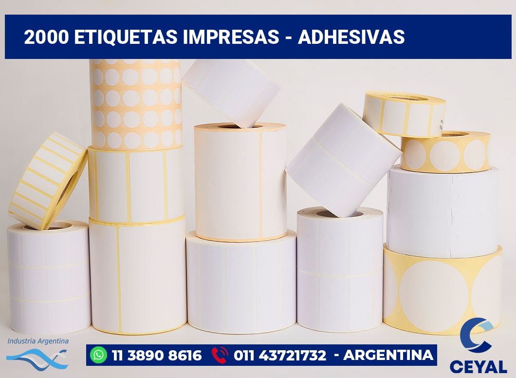 2000 Etiquetas impresas - adhesivas