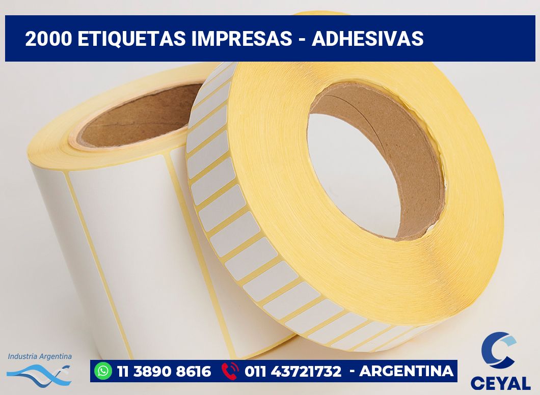 2000 Etiquetas impresas - adhesivas