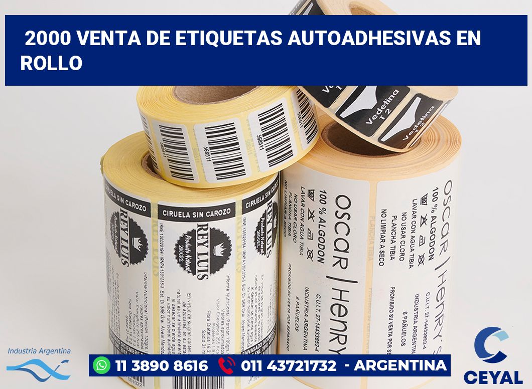 2000 Venta de etiquetas autoadhesivas en rollo