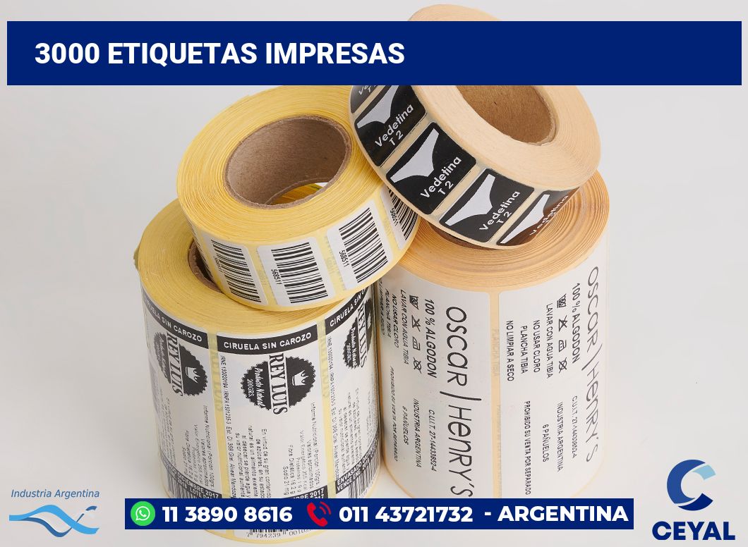 3000 Etiquetas impresas