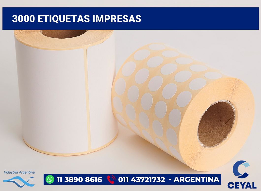 3000 Etiquetas impresas