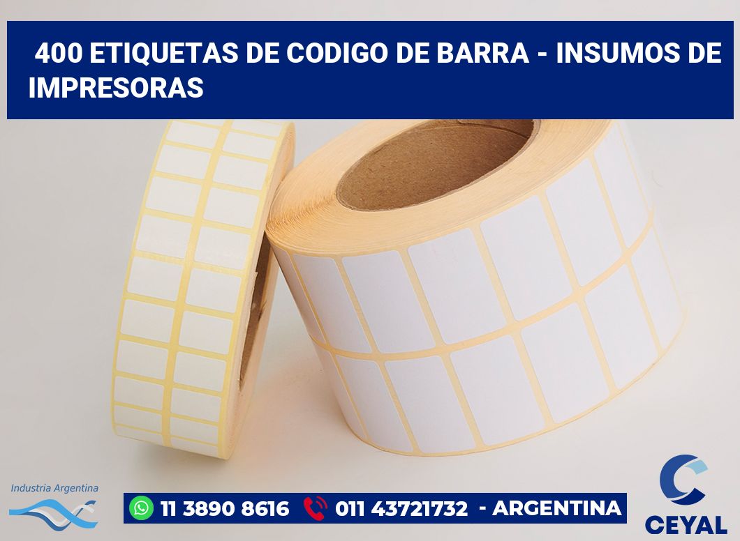400 Etiquetas de codigo de barra - insumos de impresoras