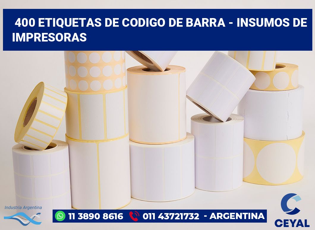400 Etiquetas de codigo de barra - insumos de impresoras