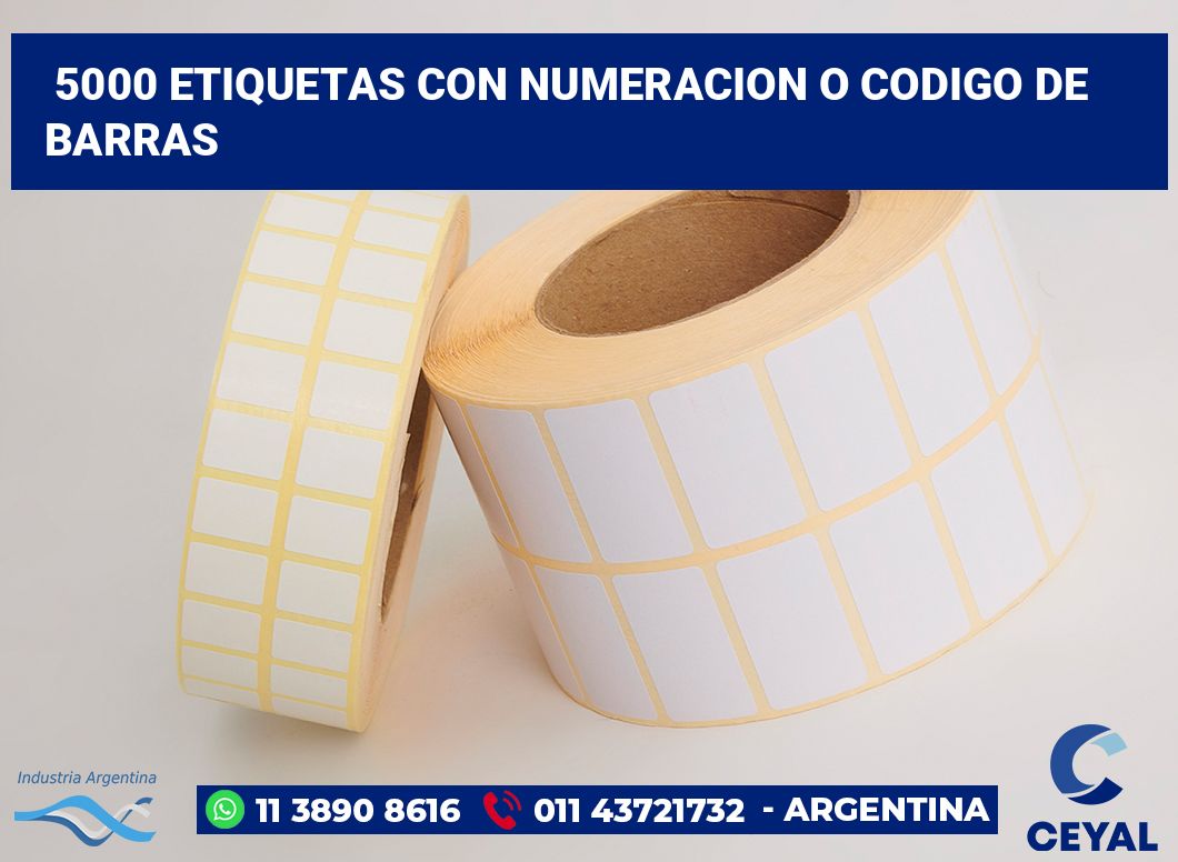5000 Etiquetas con numeracion o codigo de barras