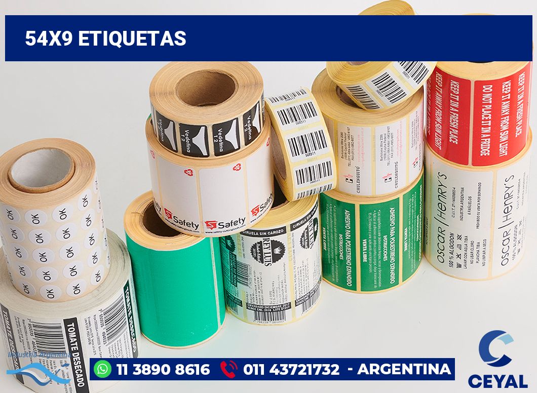 54x9 Etiquetas