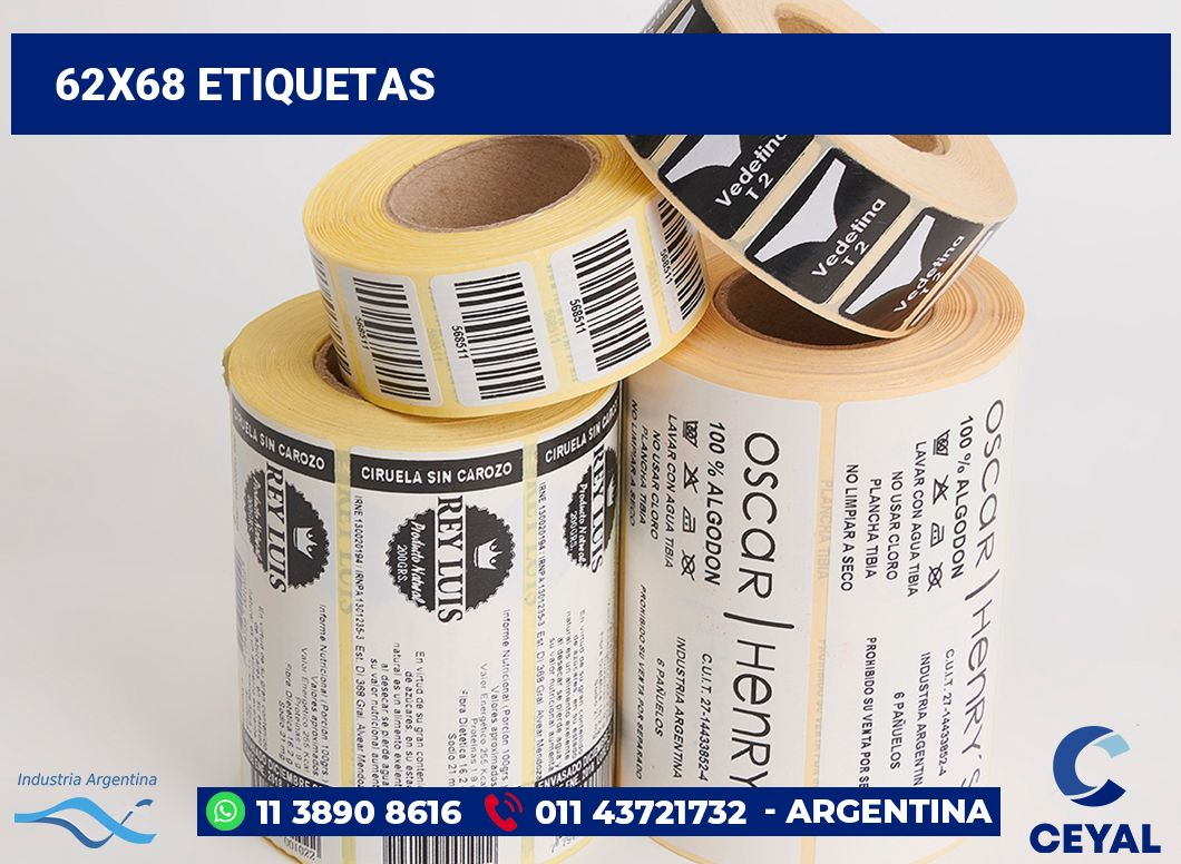 62x68 Etiquetas