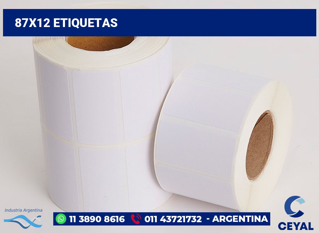 87x12 Etiquetas