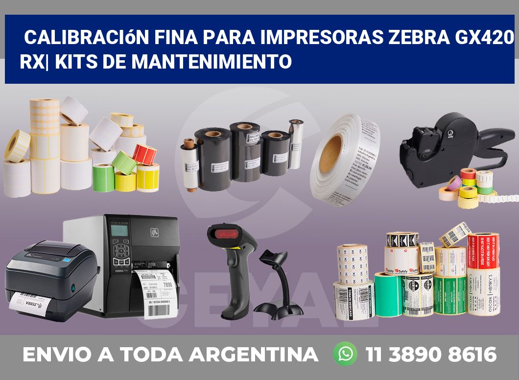 Calibración fina para impresoras Zebra GX420 RX| Kits de mantenimiento
